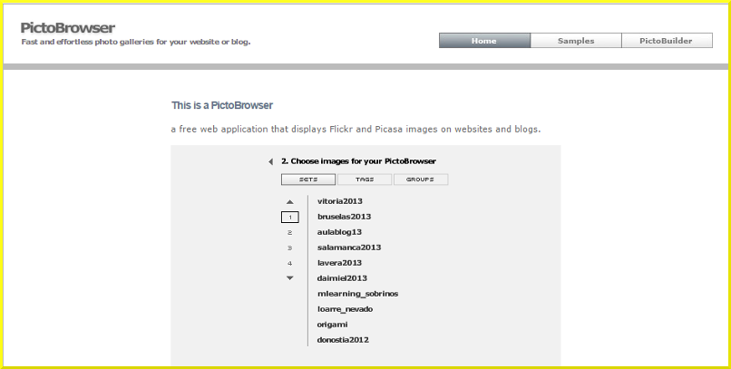Elección del álbum o del set