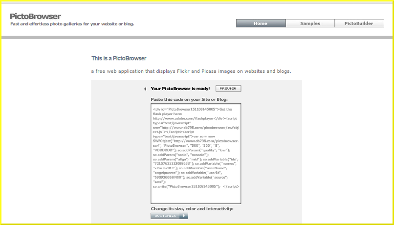 Código de inserción